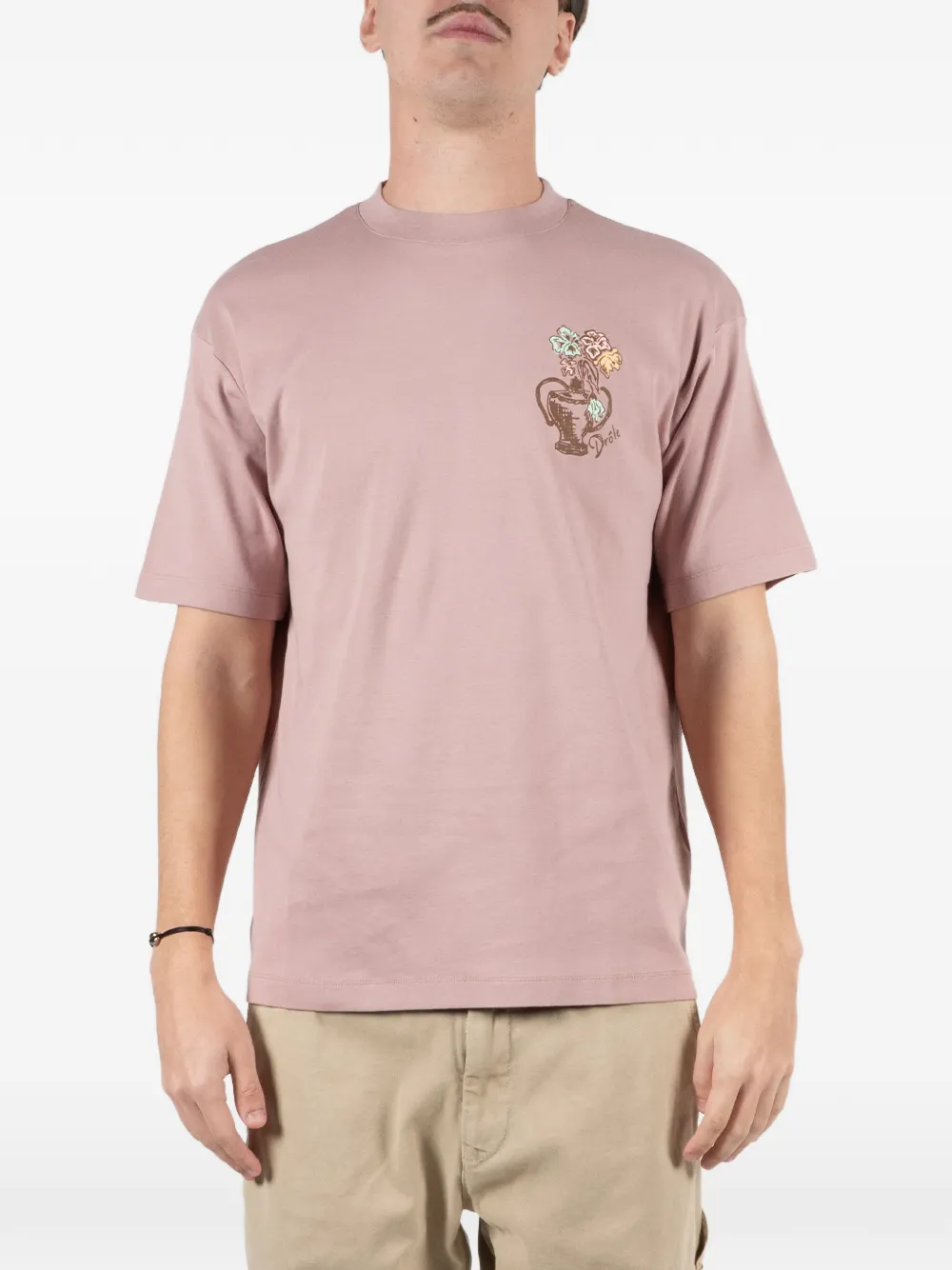 Drôle De Monsieur floral print t-shirt - Rosa