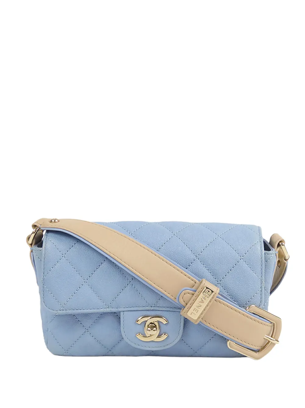 CHANEL Pre-Owned 2020 Classic Caviar Buckle Strap Single Flap crossbody bag - Blu