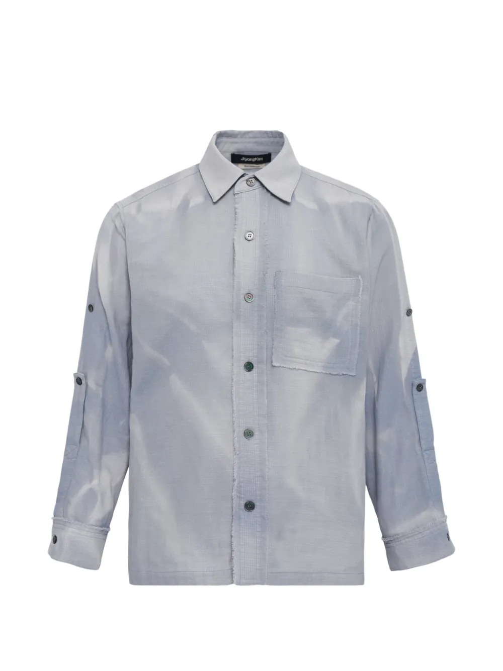 JiyongKim Sun-Bleached strap detailed shirt - Blu