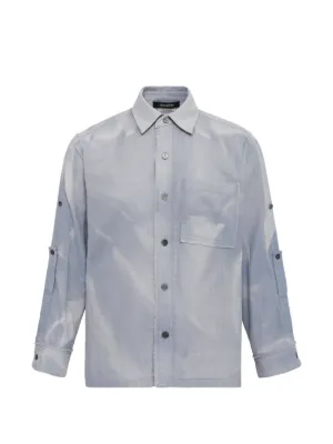 JiyongKim Sun-Bleached Strap Detailed Shirt | Blue | FARFETCH ID