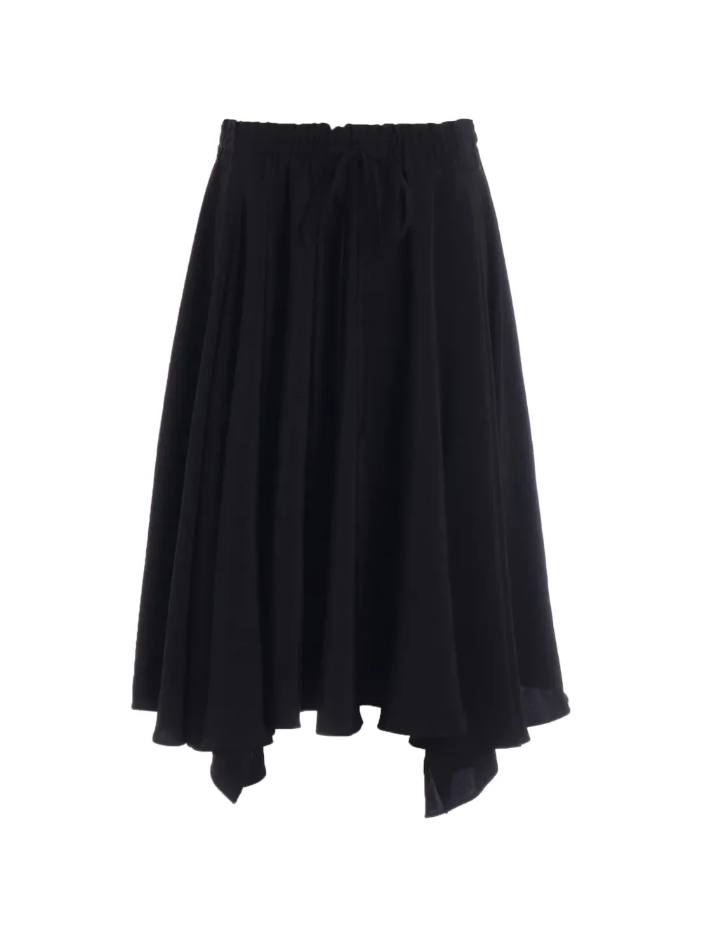 Y's asymmetric-hem flared midi skirt - Nero
