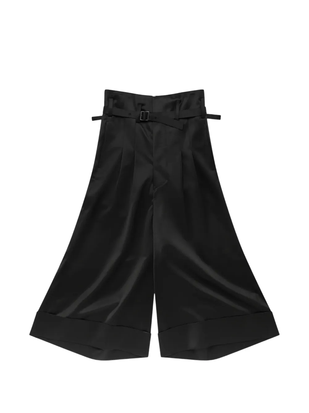 Junya Watanabe grosgrain belted wool culottes - Nero