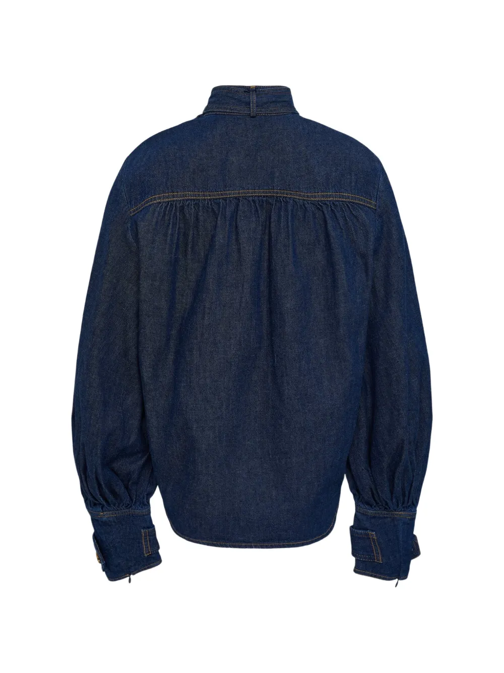 ZIMMERMANN Denim blouse met cargo zakken en strikdetail Blauw