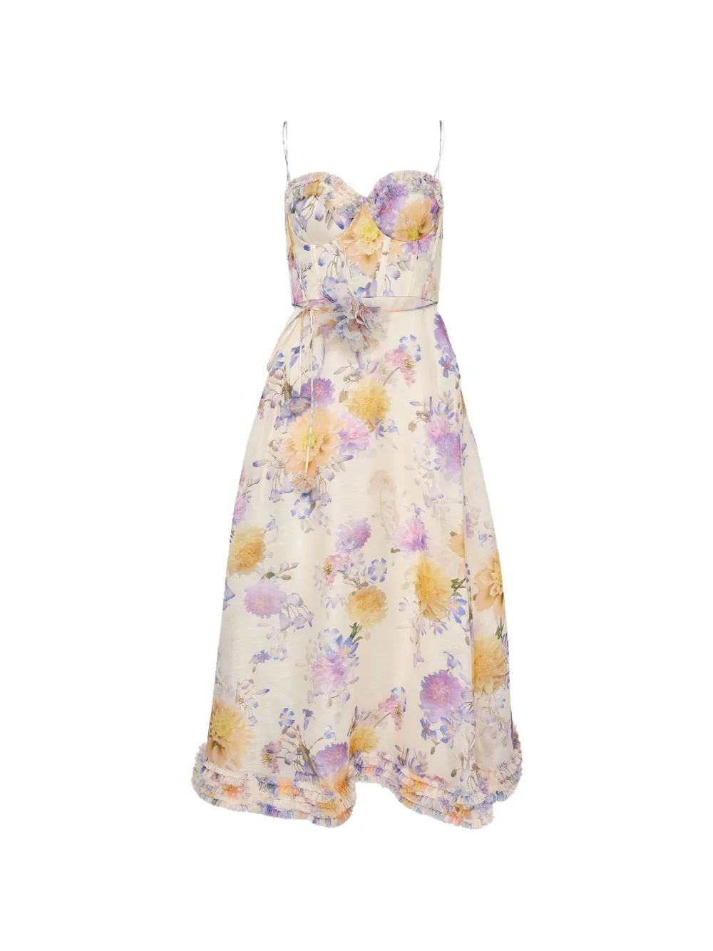 ZIMMERMANN ruffled midi dress - Toni neutri