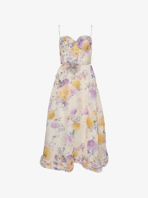 ZIMMERMANN vestido midi con volantes