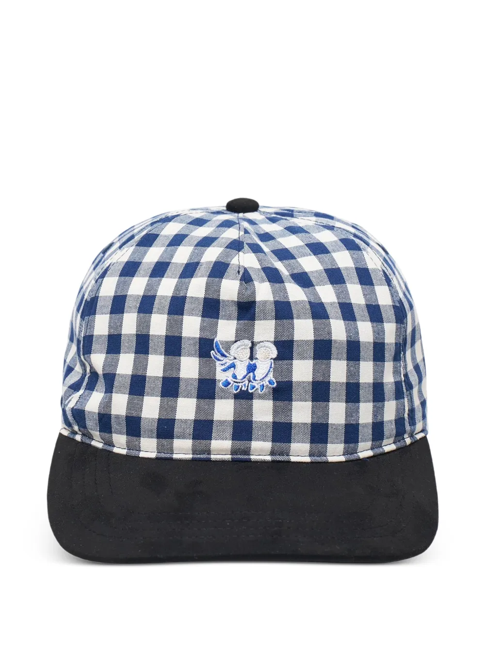 JUNTAE KIM embroidery check cap - Blu