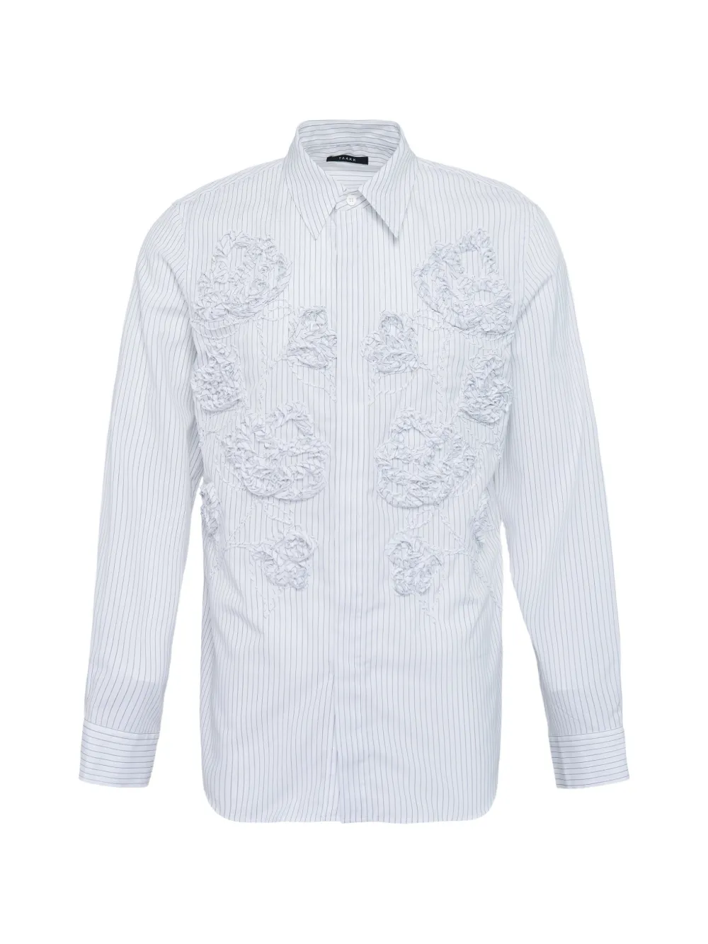 Taakk Floral-appliqué Striped Shirt In White