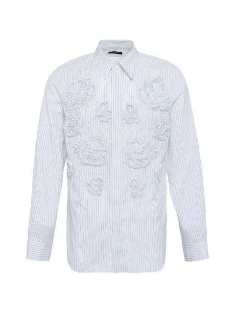 Taakk floral-appliqué striped shirt