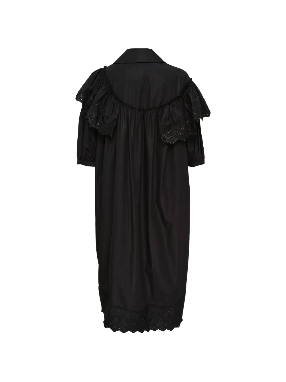 Simone Rocha Blousejurk met pofmouwen en ruches Zwart