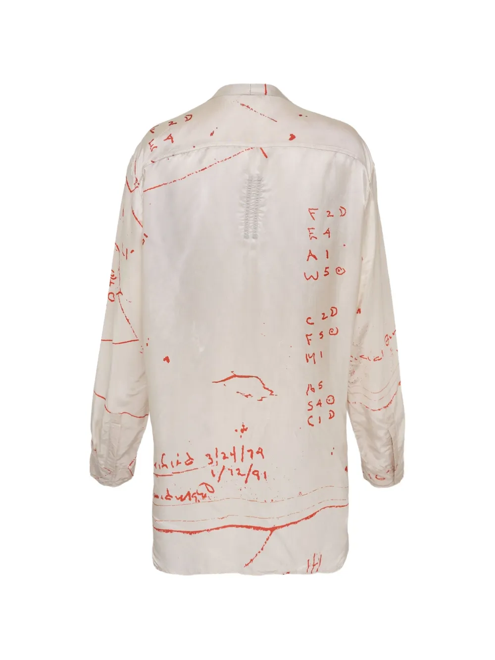 Rick Owens Larry Fogpocket blouse met print Beige