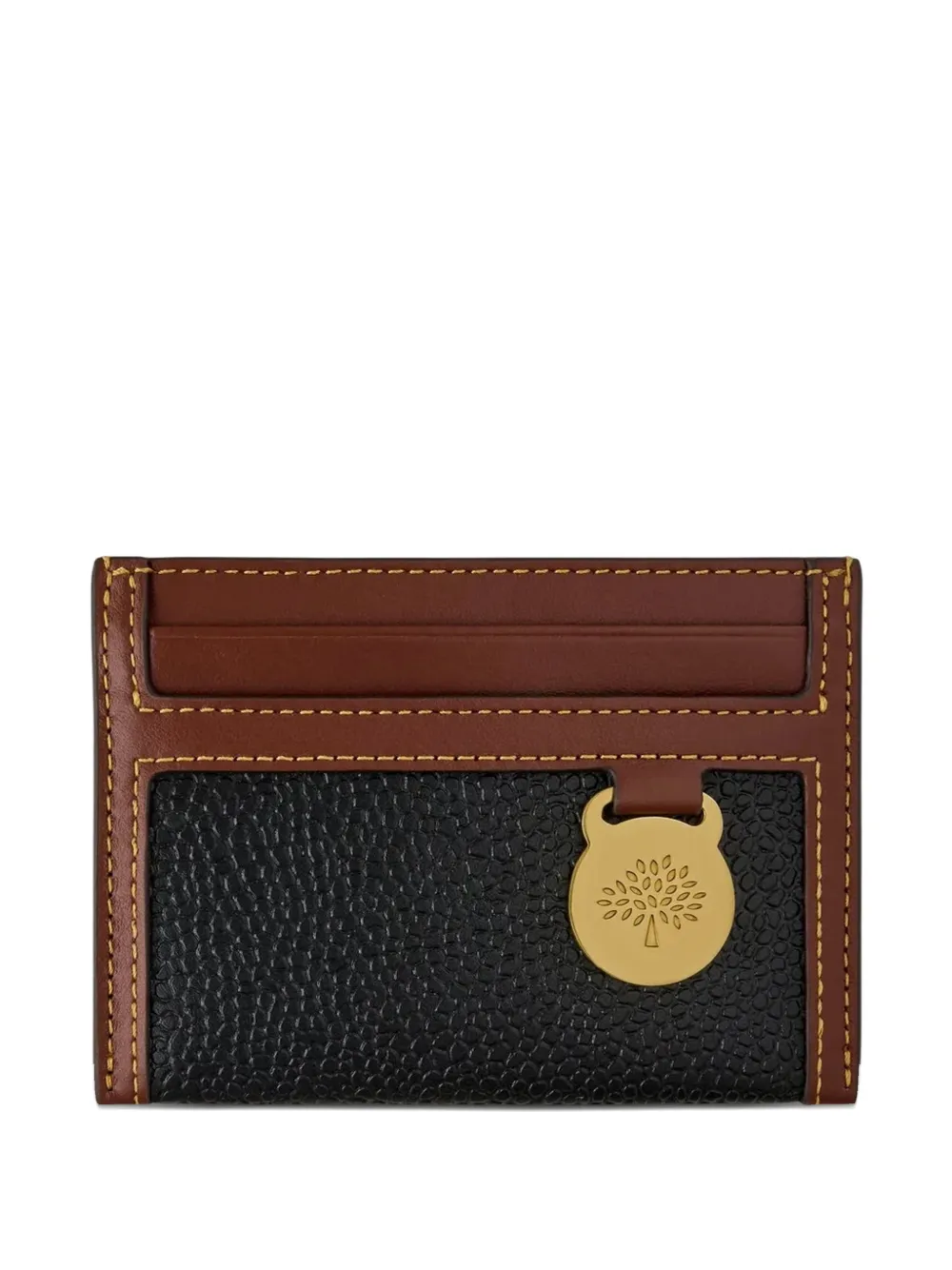 Mulberry logo-charm colour-block cardholder - Marrone