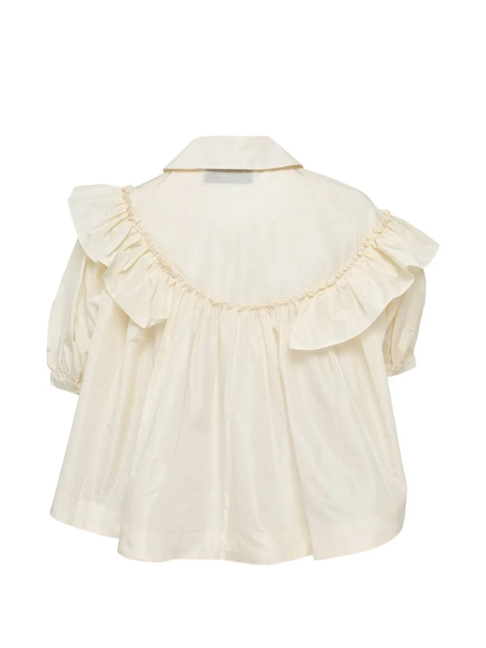 Simone Rocha Blouse met pofmouwen en ruches Beige