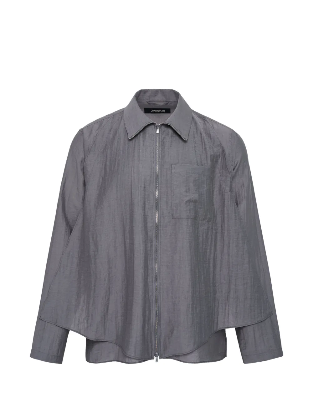 JiyongKim layered zip-up shirt - Grigio
