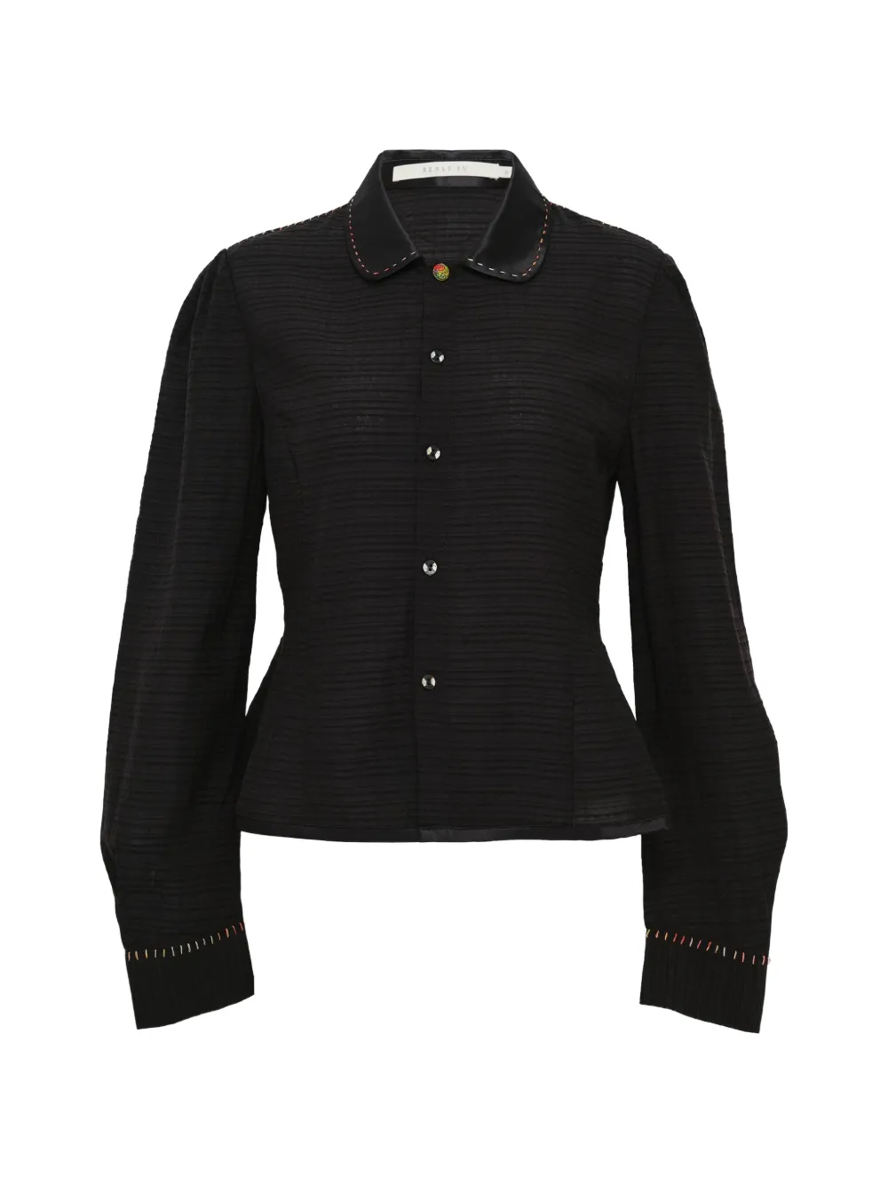 Renli Su satin collar blouse - Nero