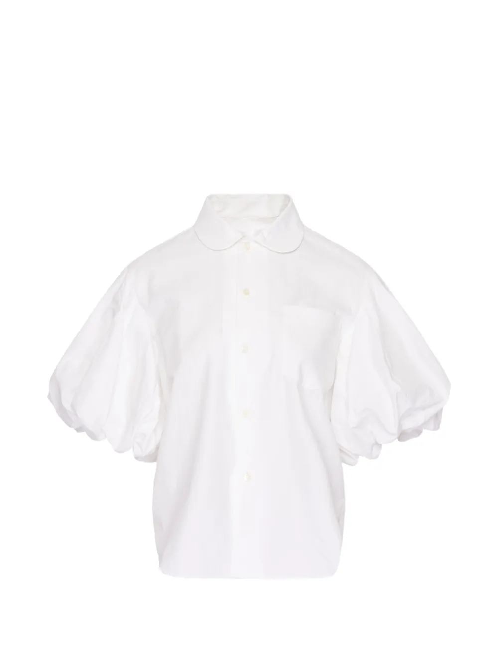 Comme des Garçons TAO Typewriter puff-sleeve cotton blouse - Bianco