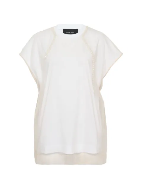 Simone Rocha faux-pearl embellished layered T-shirt