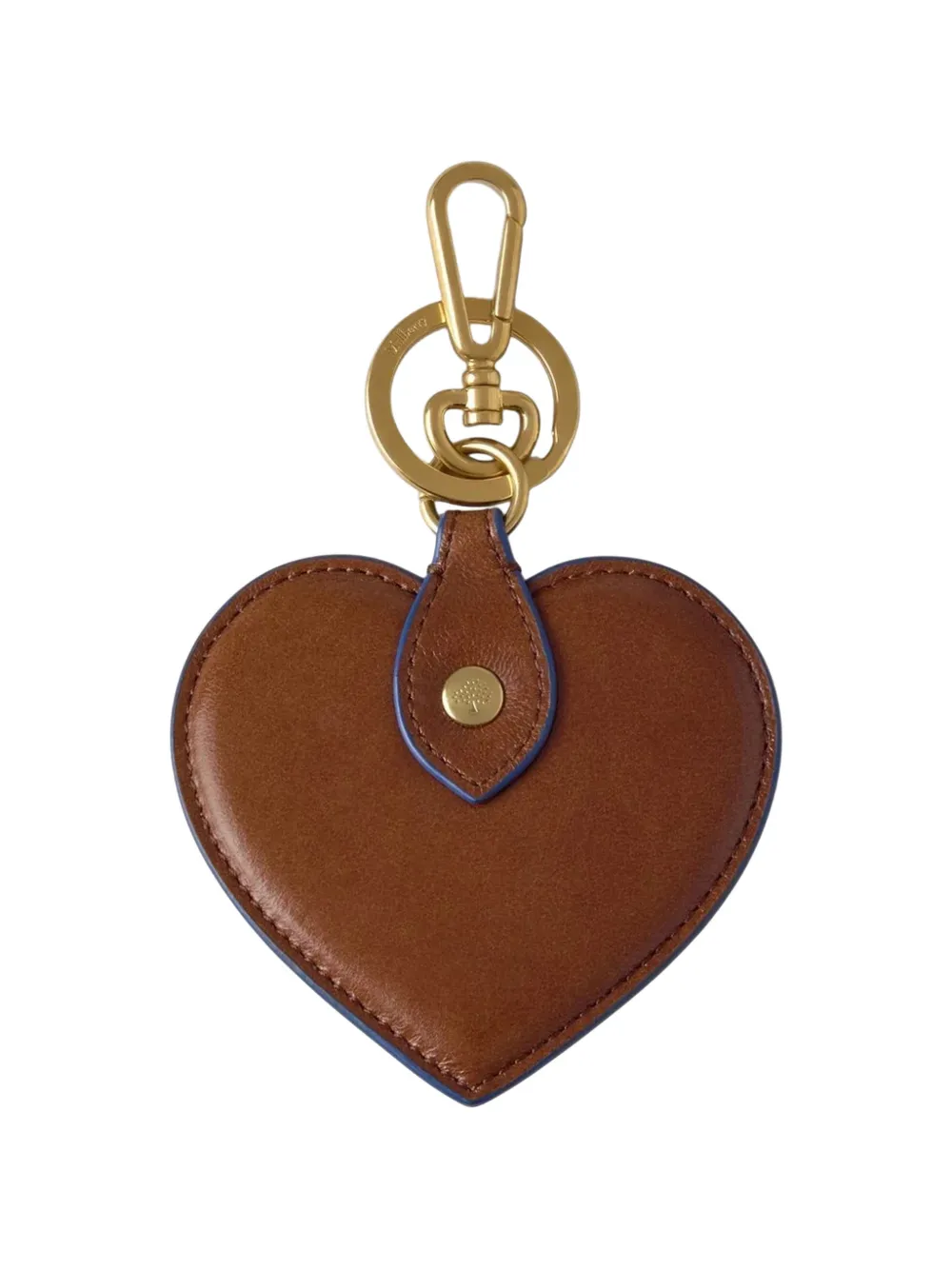 Mulberry Heart leather keyring - Marrone