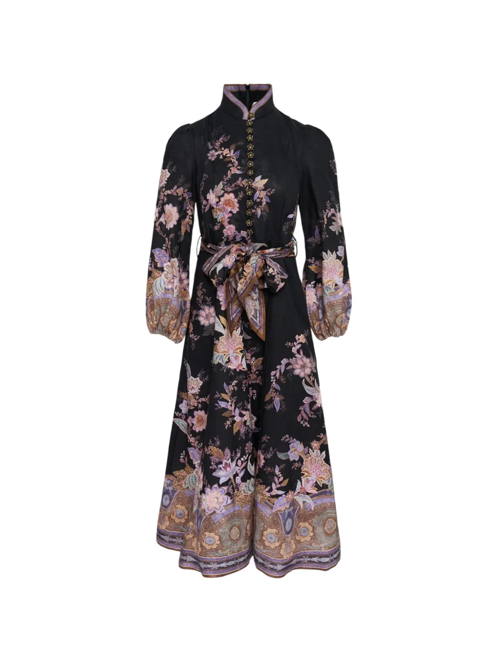 ZIMMERMANN Luna floral-print midi dress - Nero
