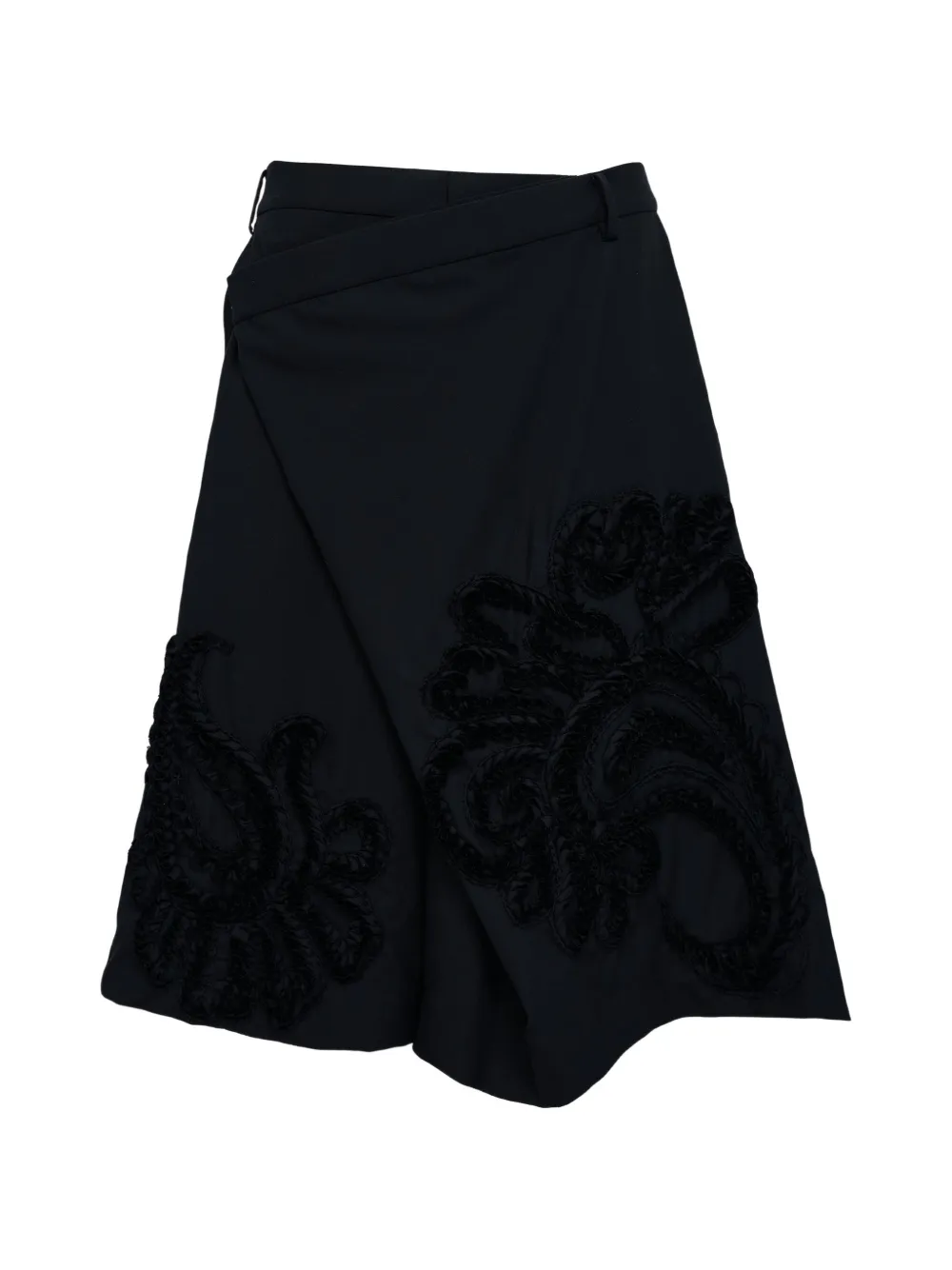 Taakk Embroidered Wrap Shorts In Black