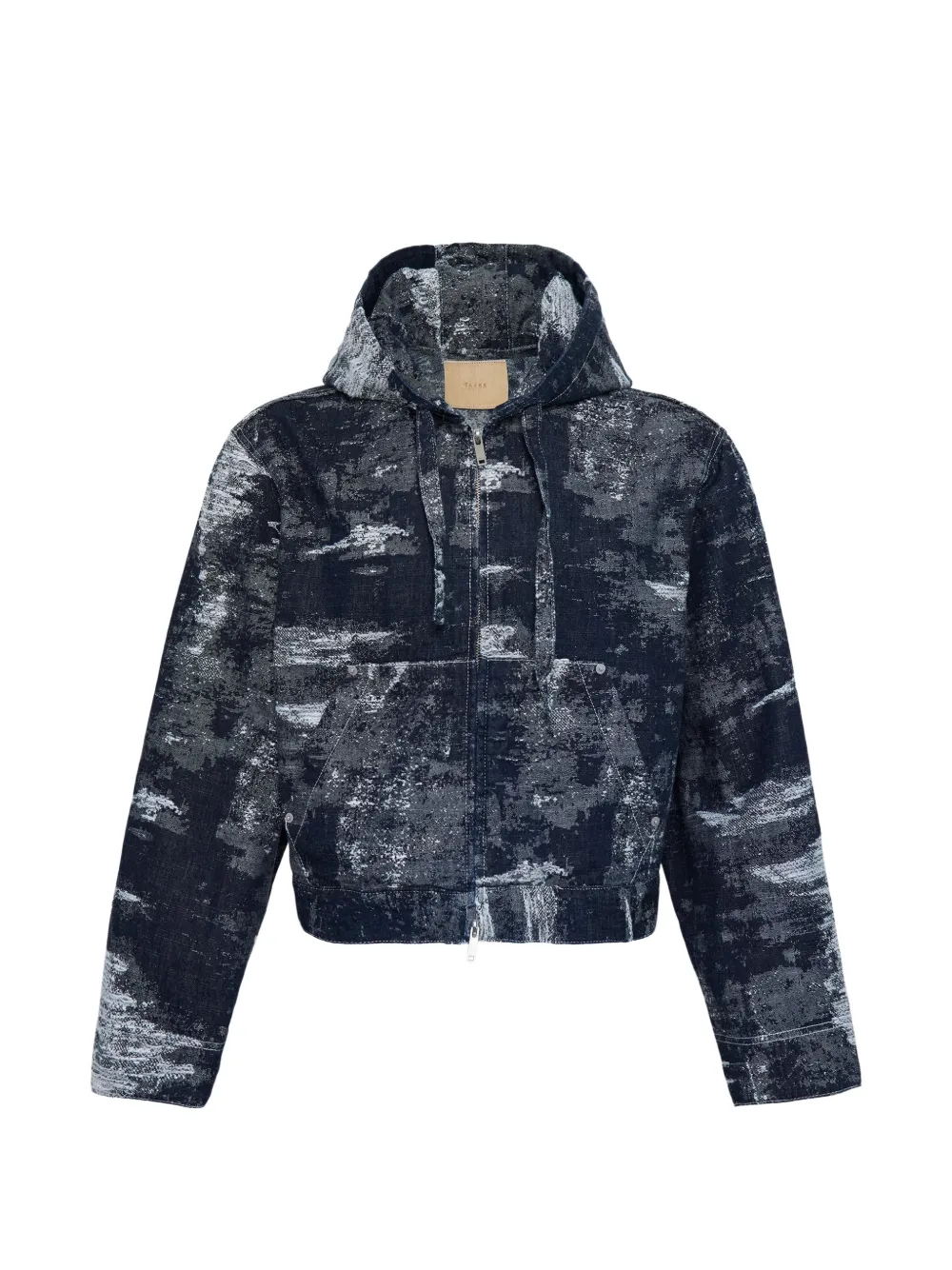 Taakk Drawstring-detail Denim Hoodie In Blue