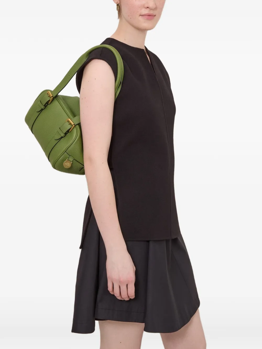 Mulberry Schoudertas met logobedel en gesp Groen