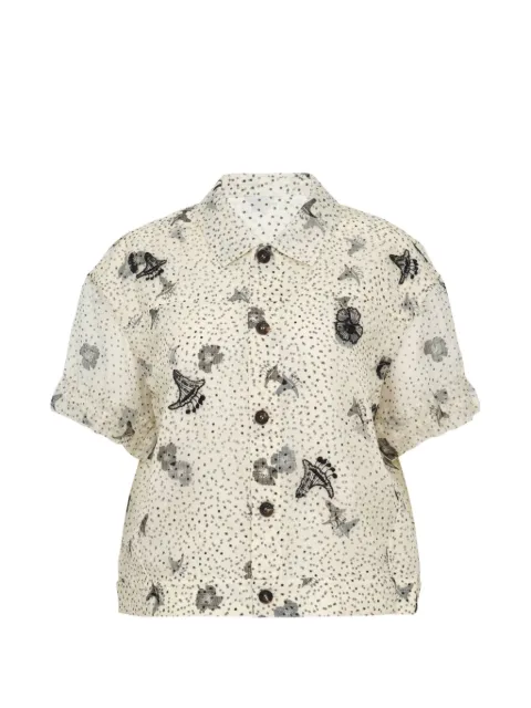 Renli Su Freesia printed silk shirt