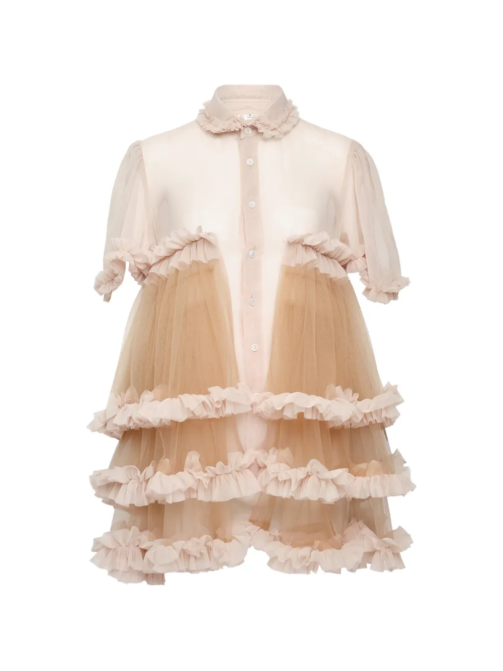 Noir Kei Ninomiya Georgette ruffled blouse - Toni neutri