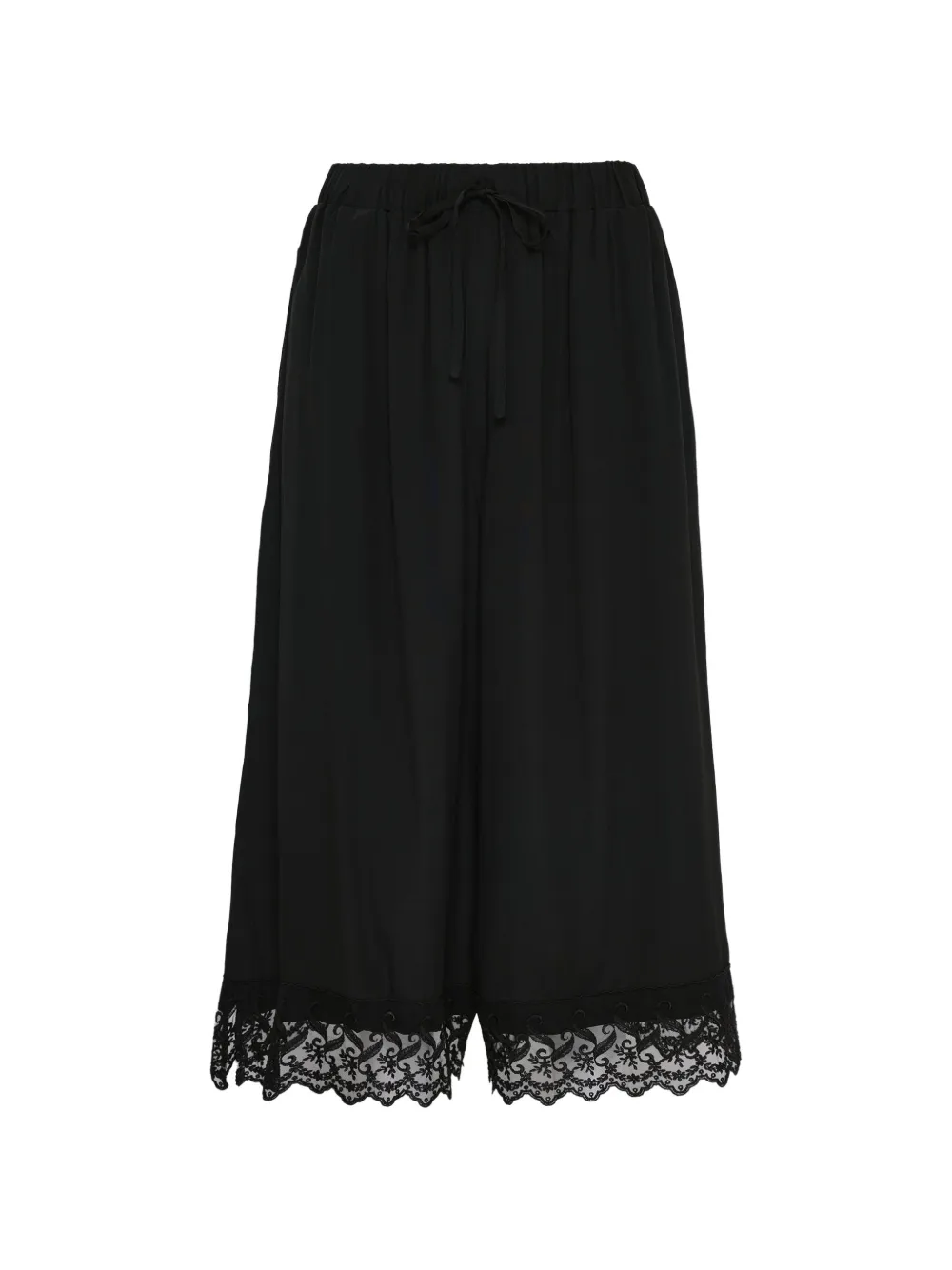 Simone Rocha cropped lace trim trousers - Nero