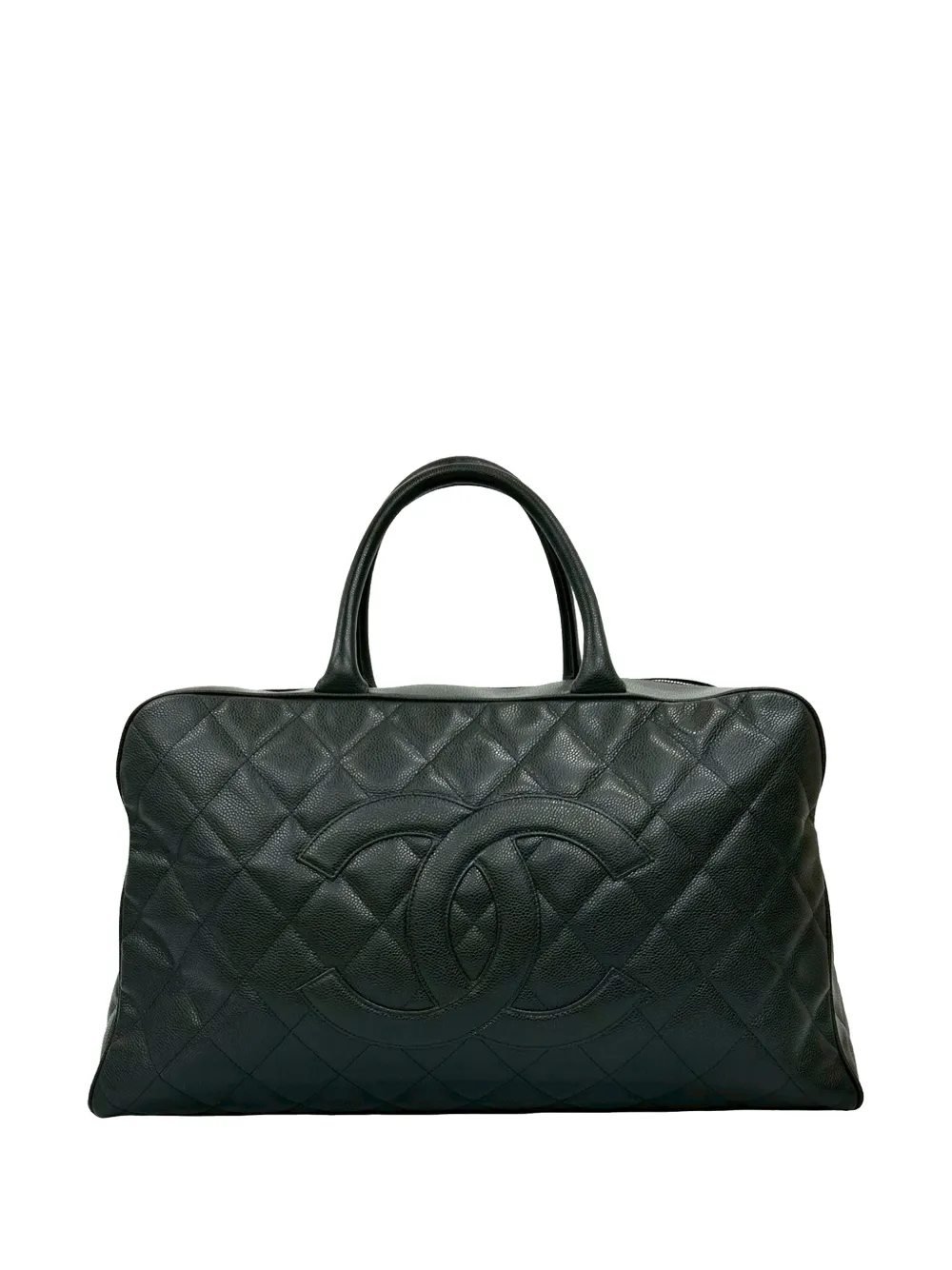 CHANEL Pre-Owned 2003-2004 CC Quilted Caviar Bowling Bag travel bag - Nero
