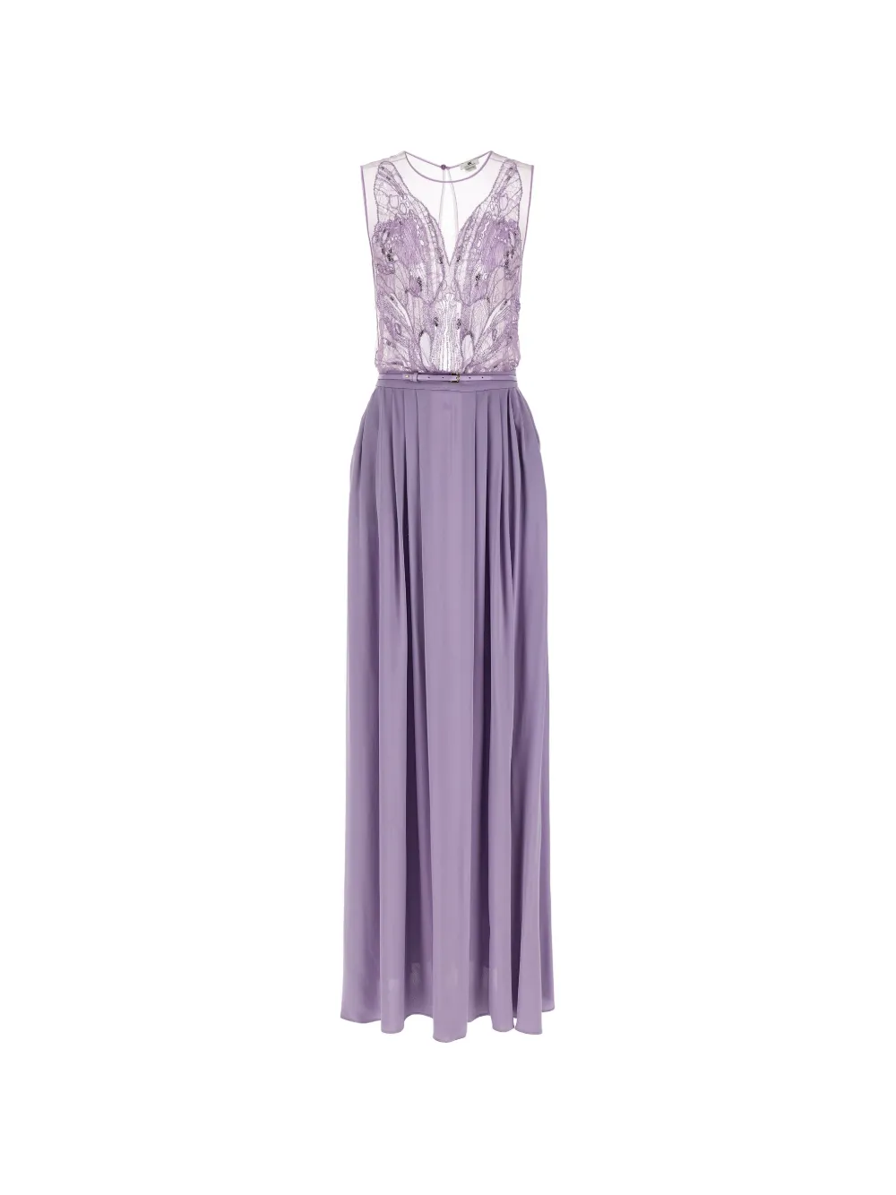 Elisabetta Franchi embroidered tulle dress - Purple