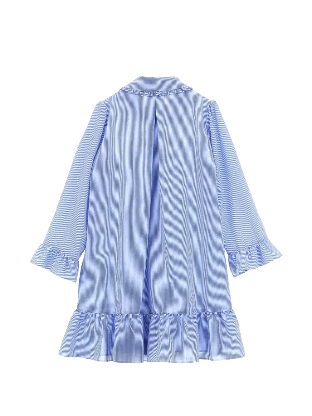  Moncler Enfant Striped Ruffle Dress - Blue 