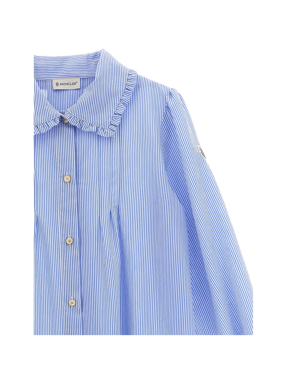  Moncler Enfant Striped Ruffle Dress - Blue 