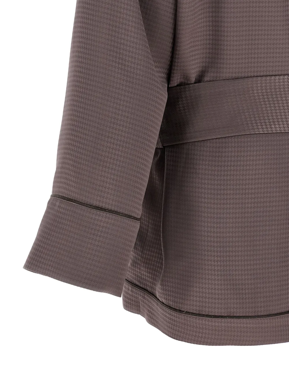 The Attico Gestreepte blazer met pied-de-poule print Bruin