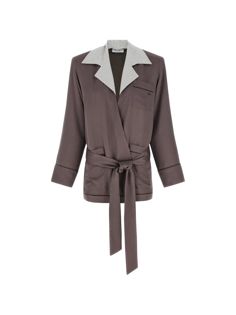 The Attico houndstooth striped blazer - Braun