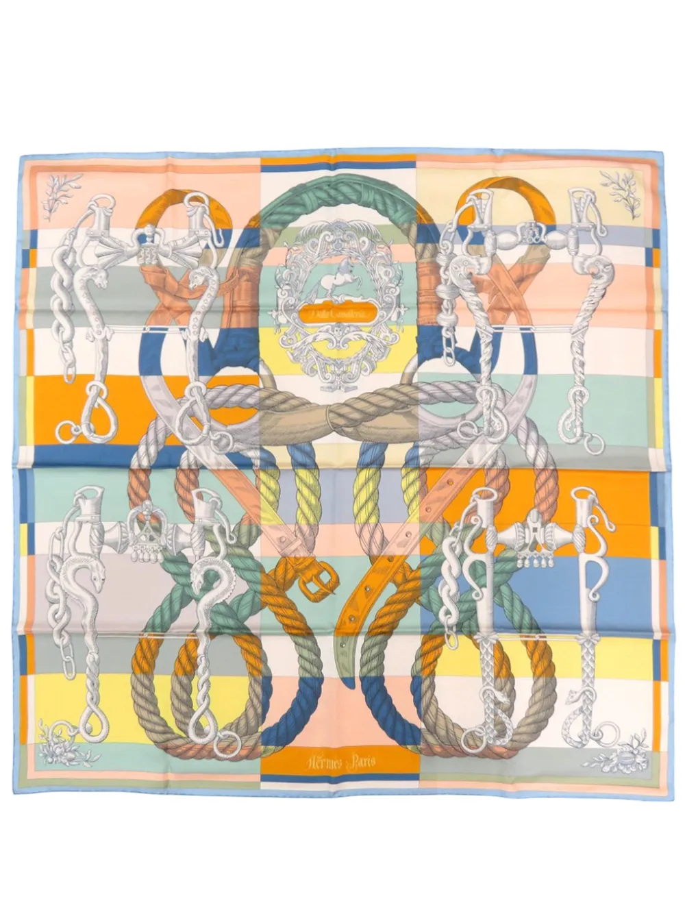 Hermès Pre-Owned 2000-2025 Della Cavalleria Double Face Silk Scarf 90 scarves - Multicolore