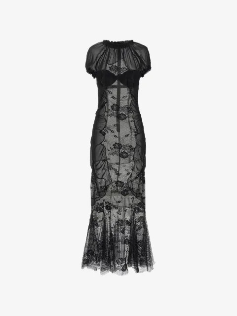 The Attico vestido midi con encaje