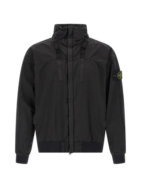 Stone Island ribbed metallic nylon bomber jacket