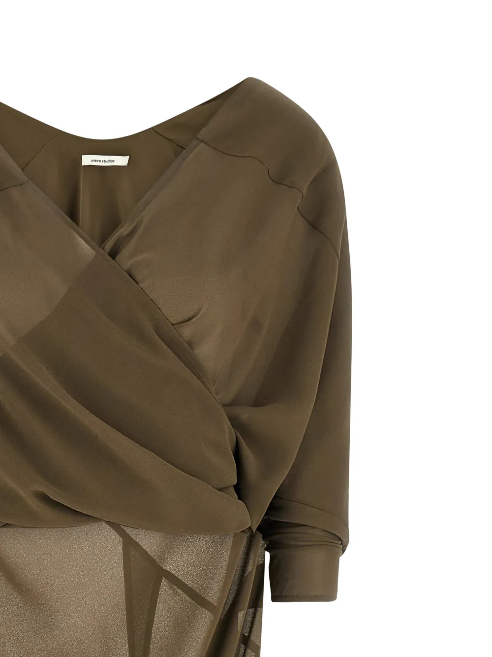  Entire Studios V-neck Asymmetrical Dress - Green 
