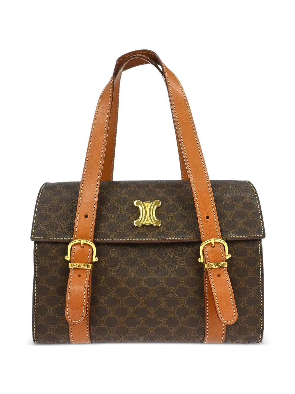 Celine Pre-Owned 1990s Macadam buckle handbag - Marrone