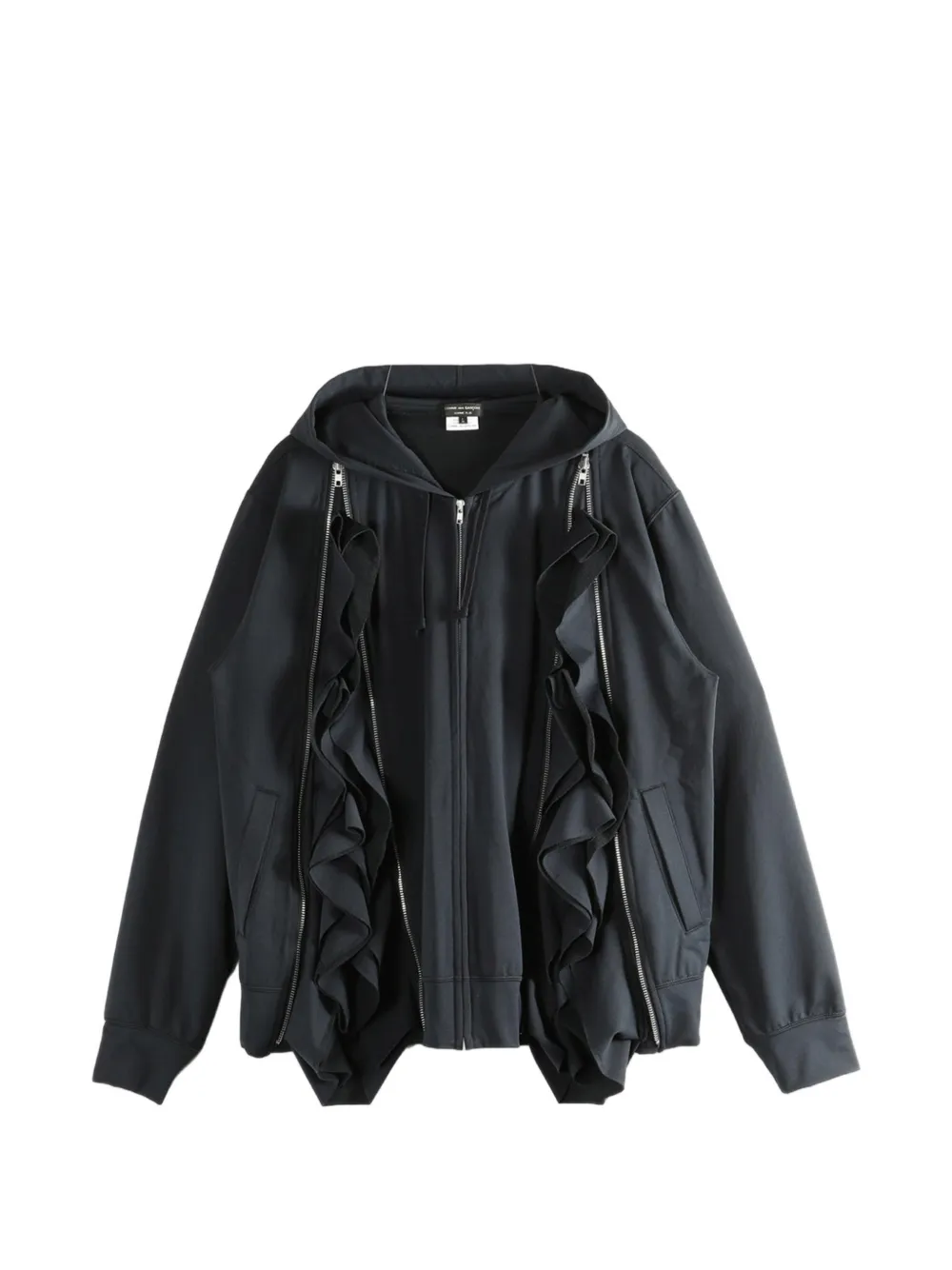 Comme des Garçons Homme ruffled zip-up hoodie - Black