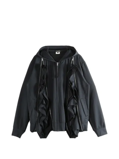 Comme des Garçons Homme Plus hoodie con cierre y volantes