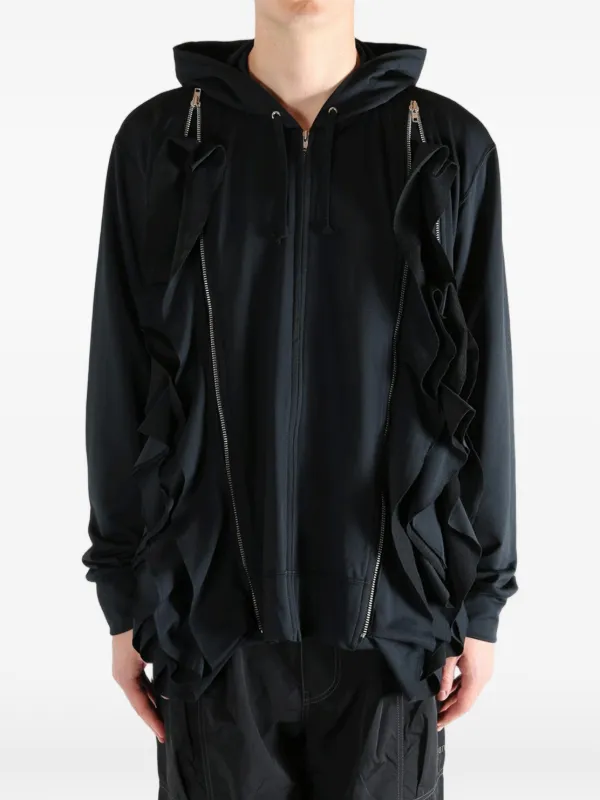 COMME des GARÇONS HOMME PLUS SPORT パーカー Comme Des Garçons Homme Plus ラッフル パーカー | ブラック