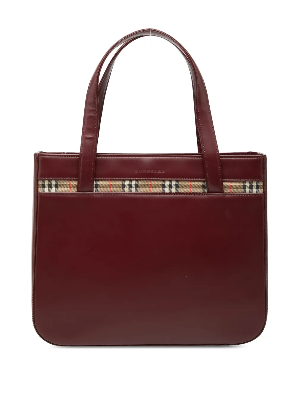 Burberry Pre-Owned 2000-2017 House Check Trimmed Leather handbag - Rosso