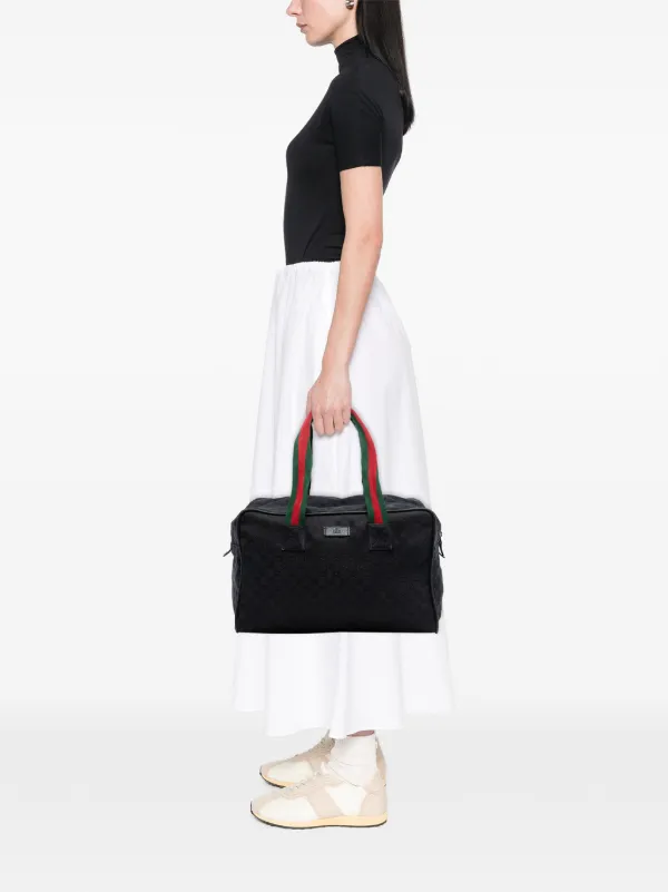 Gucci Pre-Owned 2016-2026 GGキャンバス ウェブ ボストンバッグ