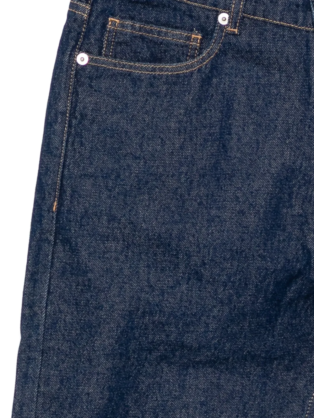 Maison Kitsuné Jeans met logopatch en toelopende pijpen Blauw
