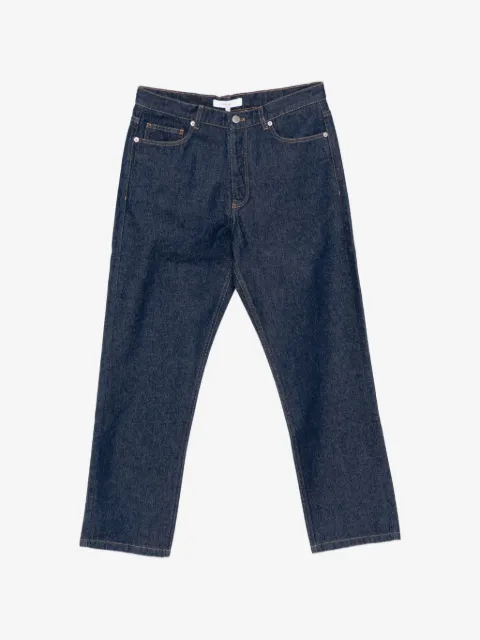 Maison Kitsuné logo-patched tapered jeans