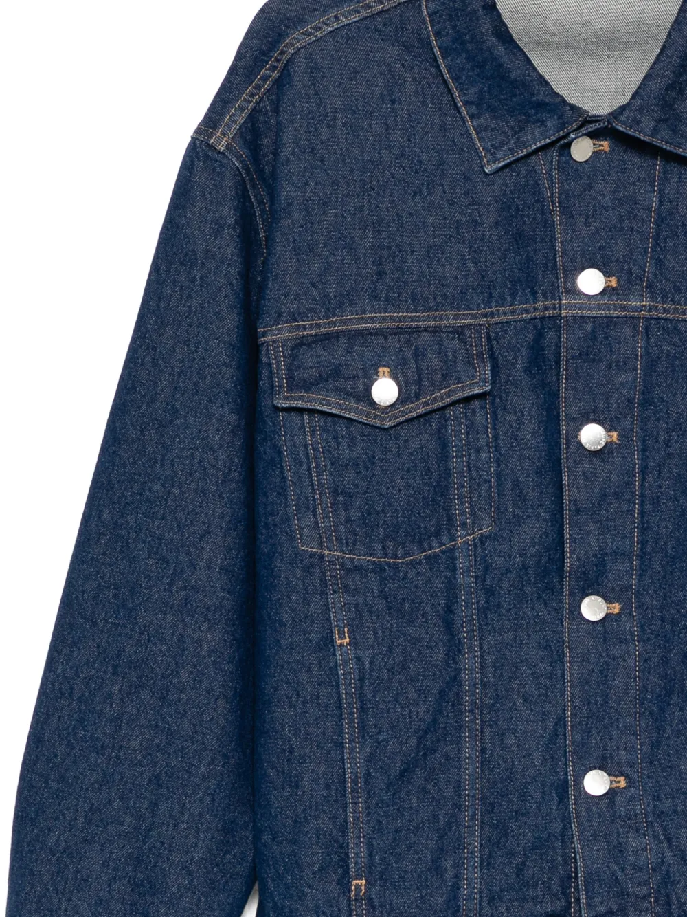Maison Kitsuné Denim trucker jack Blauw