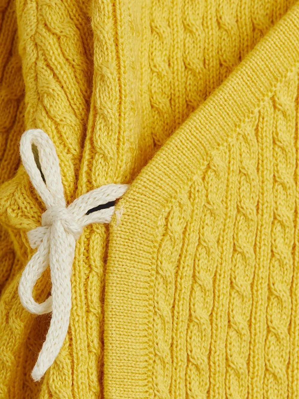 Mini Rodini Kabelgebreide broek (set van drie) Geel