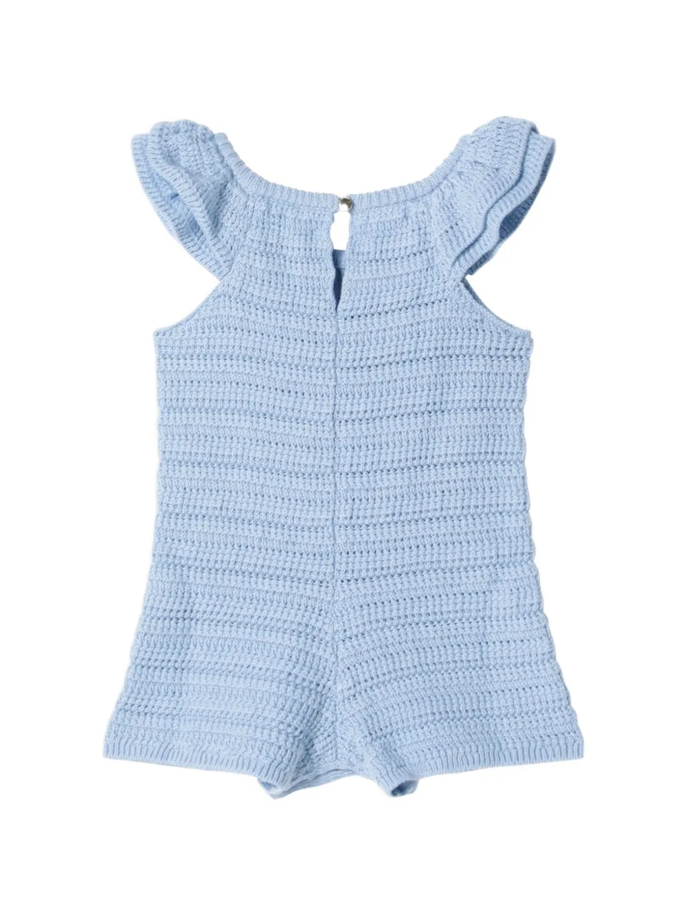 Chloé Kids Gebreide katoenen romper met logodetail Blauw