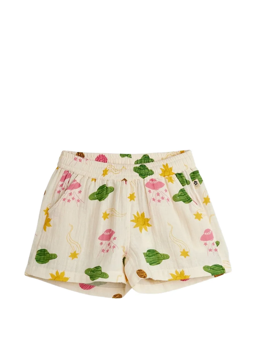 Mini Rodini Shorts in mussola con stampa - Toni neutri